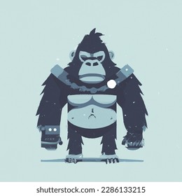 Concept of gorilla as a 2d video game character