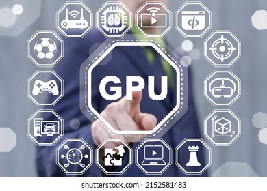 Concept of GPU Nano Graphics Processing Unit Mobile Electronic Technology. Mobile Gaming and Graphic Processor Hardware Tech. GPU Processing.