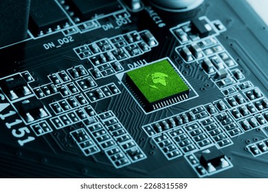 Concept of green technology. world icon on circuit board technology innovations. Environment Technology Computer Chip.Green Computing, Green Technology, CSR, and IT ethics - Powered by Shutterstock - Get 15% off with code: PIKWIZARD15