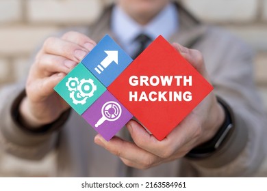 Concept of Growth Hacking. Business marketing technology of rapid growth hacks of a company.
