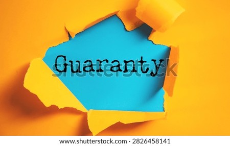 Concept of guaranty write on sticky notes 
