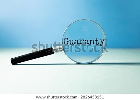 Concept of guaranty write on sticky notes 