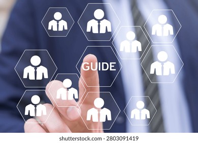 Concept of guide. User Manual Guide. How to instruction.