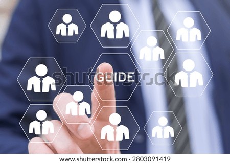 Concept of guide. User Manual Guide. How to instruction.