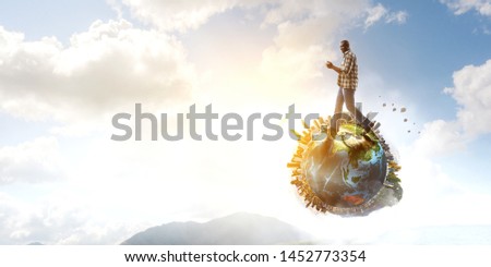 Concept of guy using Internet