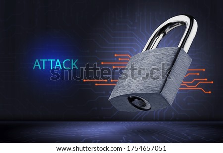 concept of a hacker attack on information and computer systems.