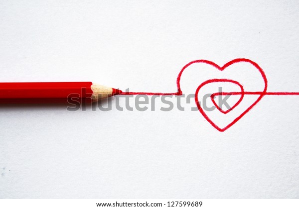 Concept Hand Drawn Heart Pencils Stock Photo 127599689 | Shutterstock