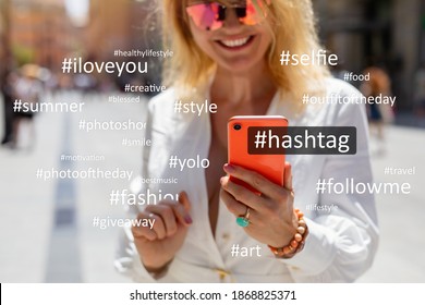 Concept of hashtag usage on social media platforms