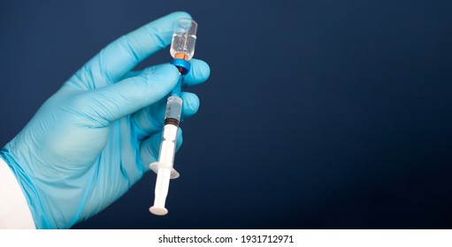 Concept Of Herd Immunity, Virus Spreading In Society. Banner Of Doctor With Syringe Is Preparing For Vaccine.