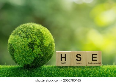 Concept of HSE Health Safety Environment Education Industry.words HSE on a woodblock It is an idea for health safety environment for business and organization. Standard safe industrial work