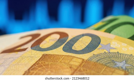 Concept Idea: Abstract Background With 200 Euro Note 