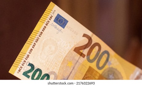 Concept Idea: Abstract Background With 200 Euro Note 