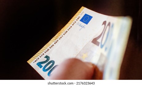 Concept Idea: Abstract Background With 200 Euro Note 