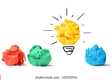 Concept Of Idea And Innovation With Paper Ball