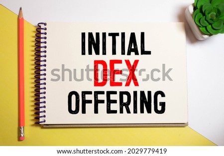 Concept ido or Initial DEX Offering with abstract icons.