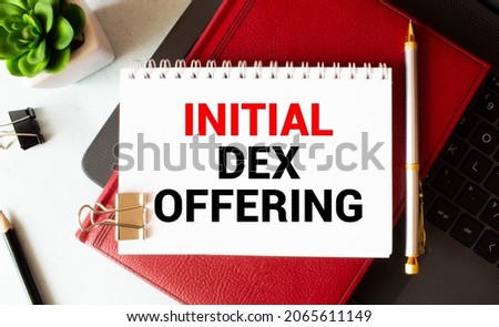 Concept ido or Initial DEX Offering with abstract icons