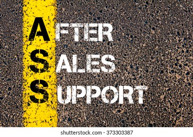 Concept Image Of Business Acronym ASS After Sales Support Written Over Road Marking Yellow Paint Line