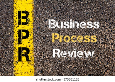 Concept Image Of Business Acronym BPR Business Process Review Written Over Road Marking Yellow Paint Line