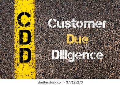 Concept Image Of Business Acronym CDD Customer Due Diligence Written Over Road Marking Yellow Paint Line