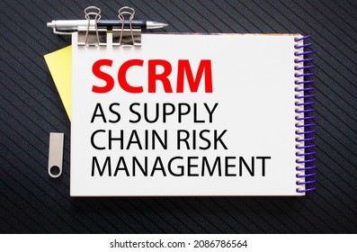 Concept Image Of Business Acronym SCRM As Supply Chain Risk Management Written Over Road Marking Yellow Paint Line.