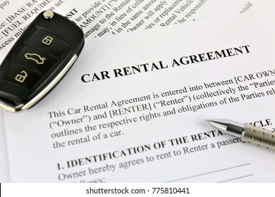 An Concept Image Of A Car Rental Agreement