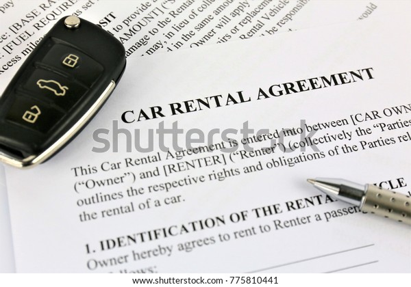 An concept Image\
of a car rental agreement