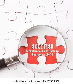 Concept Image Of Current Issue, Scottish Independence Referendum, September 2014, Under Scrutiny