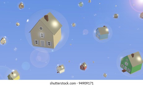 Concept Image Depicting The Housing Bubble.