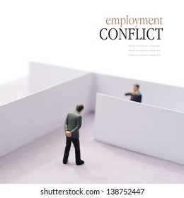 Concept Image Depicting A Situation Of Employment Conflict Or Tension In The Work Place. Copy Space.