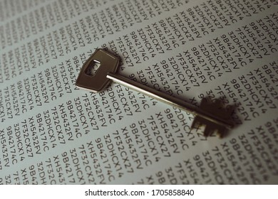 Concept image of internet security, key and personal information password.