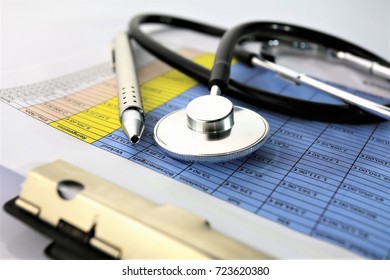 An Concept Image Of A Medical Clipboard With Different Charts And Scenario