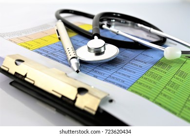 An Concept Image Of A Medical Clipboard With Different Charts And Scenario