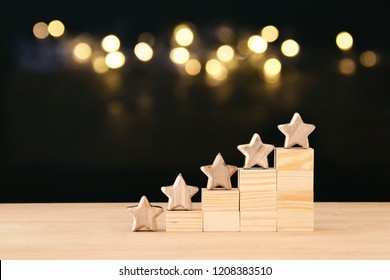 concept image of setting a five star goal. increase rating or ranking, evaluation and classification idea - Shutterstock ID 1208383510