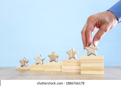 concept image of setting a five star goal. increase rating or ranking, evaluation and classification idea - Shutterstock ID 1886766178