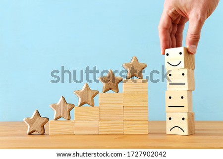 concept image of setting a five star goal. increase rating or ranking, evaluation and classification idea