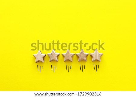 concept image of setting a five star goal. increase rating or ranking, evaluation and classification idea