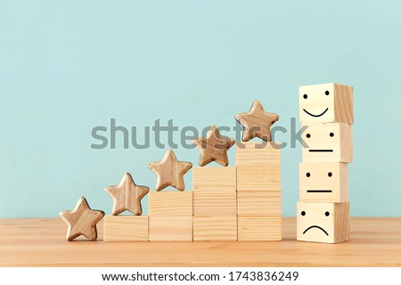 concept image of setting a five star goal. increase rating or ranking, evaluation and classification idea