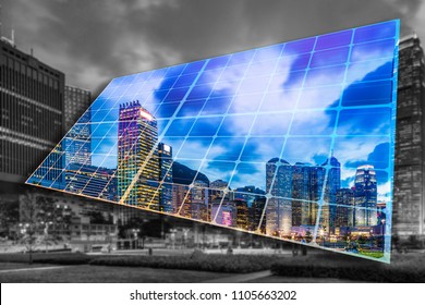 Concept Image of Solar System light up the City 