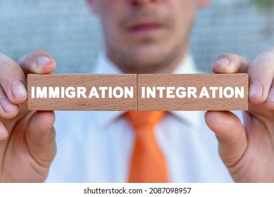 Concept Of Immigrant Inegration. Immigration. Social Adaptation Of Immigrants.