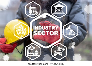 Concept Of Industry Sector. Industrial Sectoral Services And Technology.