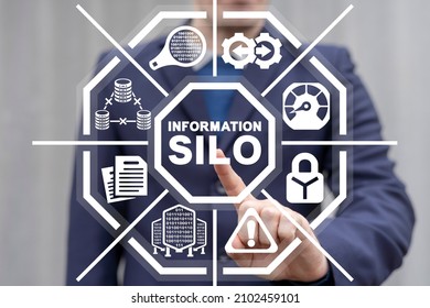 Concept of information silo. The problem and inefficiency of disparate big data storage, communicaton and processing. Data silos technology.