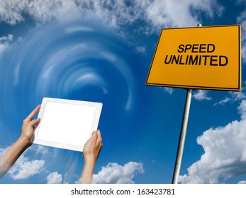 concept of internet speed changes