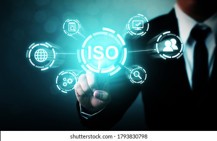 Concept of ISO standards quality control assurance warranty business technology