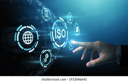 Concept of ISO standards quality control assurance warranty business technology - Shutterstock ID 1913046643