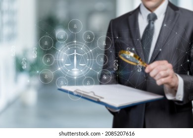 The concept of a legal case investigation based on justice and legality. - Shutterstock ID 2085207616