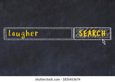 Concept of looking for laugher. Chalk drawing of search engine and inscription on wooden chalkboard - Shutterstock ID 1835453674