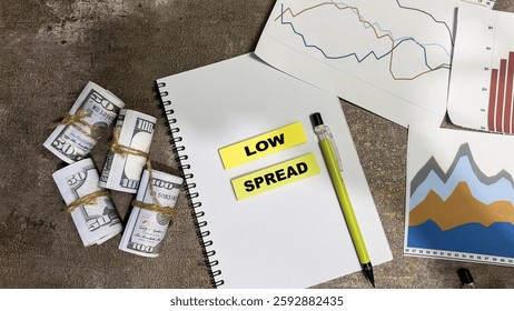 Concept of Low Spread write on sticky notes isolated on Wooden Table.