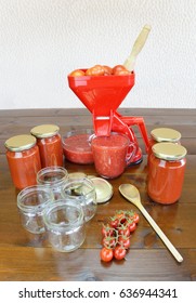 Concept Of  Making And Canning Tomato Sauce