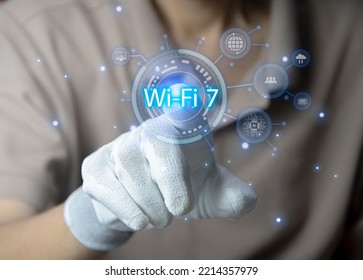 concept man using wifi technology 7 connected to the internet world with new technology