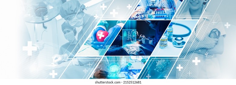 Concept of Medical technology service to solve people health.Healthcare and medical doctor working in hospital with professional team,vaccination,nursing assistant,laboratory research and development - Shutterstock ID 2152512681